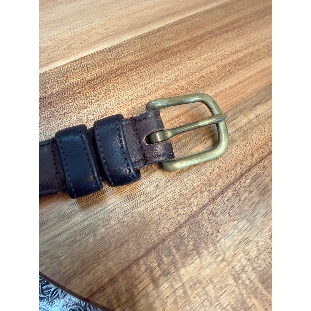 Vintage 80s COACH New York City Belt Brown Leather Size 38 Brass Rare 6602 - Picture 6 of 11